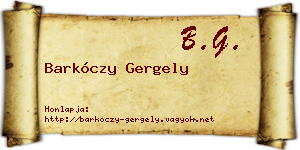 Barkóczy Gergely névjegykártya